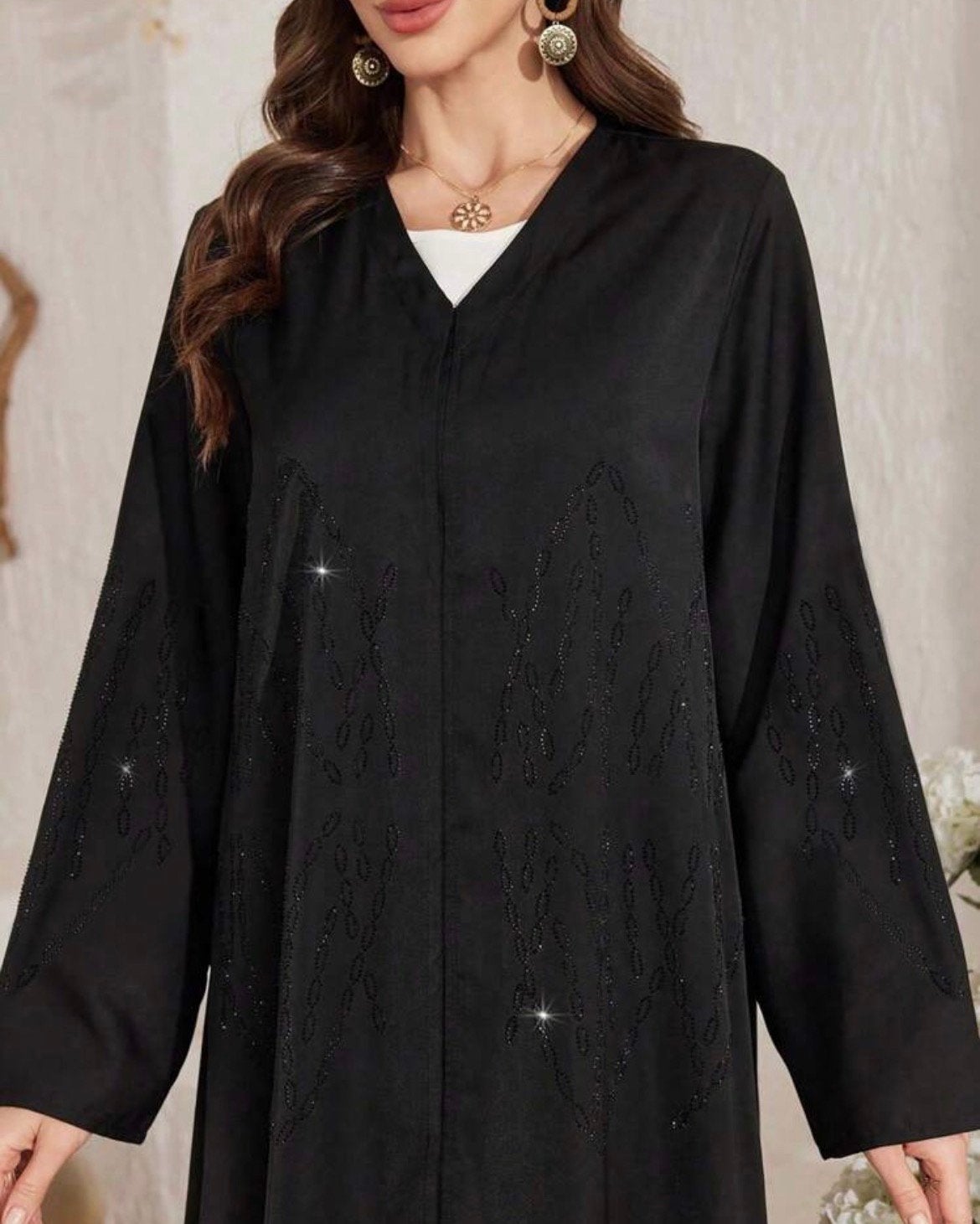 Nieuwe zwarte abaya abiye kimono maat xl, Zwart, Maat 46/48 (XL) of groter, Nieuw, Ophalen of Verzenden