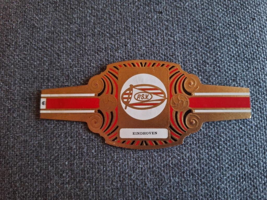 Zeer oud sigarenbandje PSV Eindhoven, Ophalen of Verzenden, Gebruikt, PSV, Poster, Plaatje of Sticker