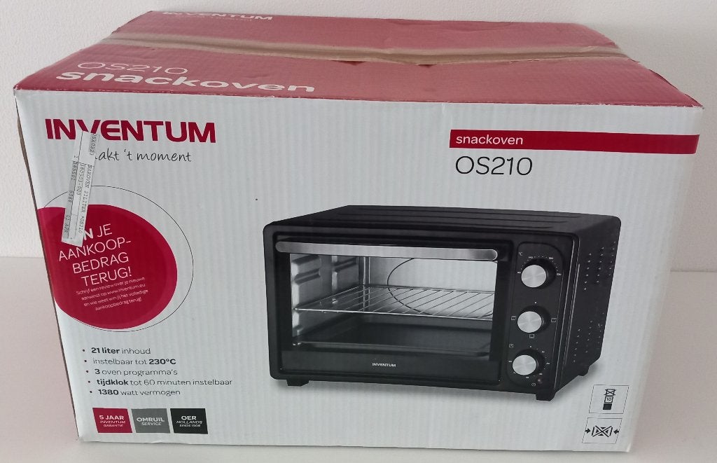 Nieuwe Inventum Snackoven OS210 – Compleet met accessoires, Witgoed en Apparatuur, Ophalen, Minder dan 45 cm, Minder dan 45 cm