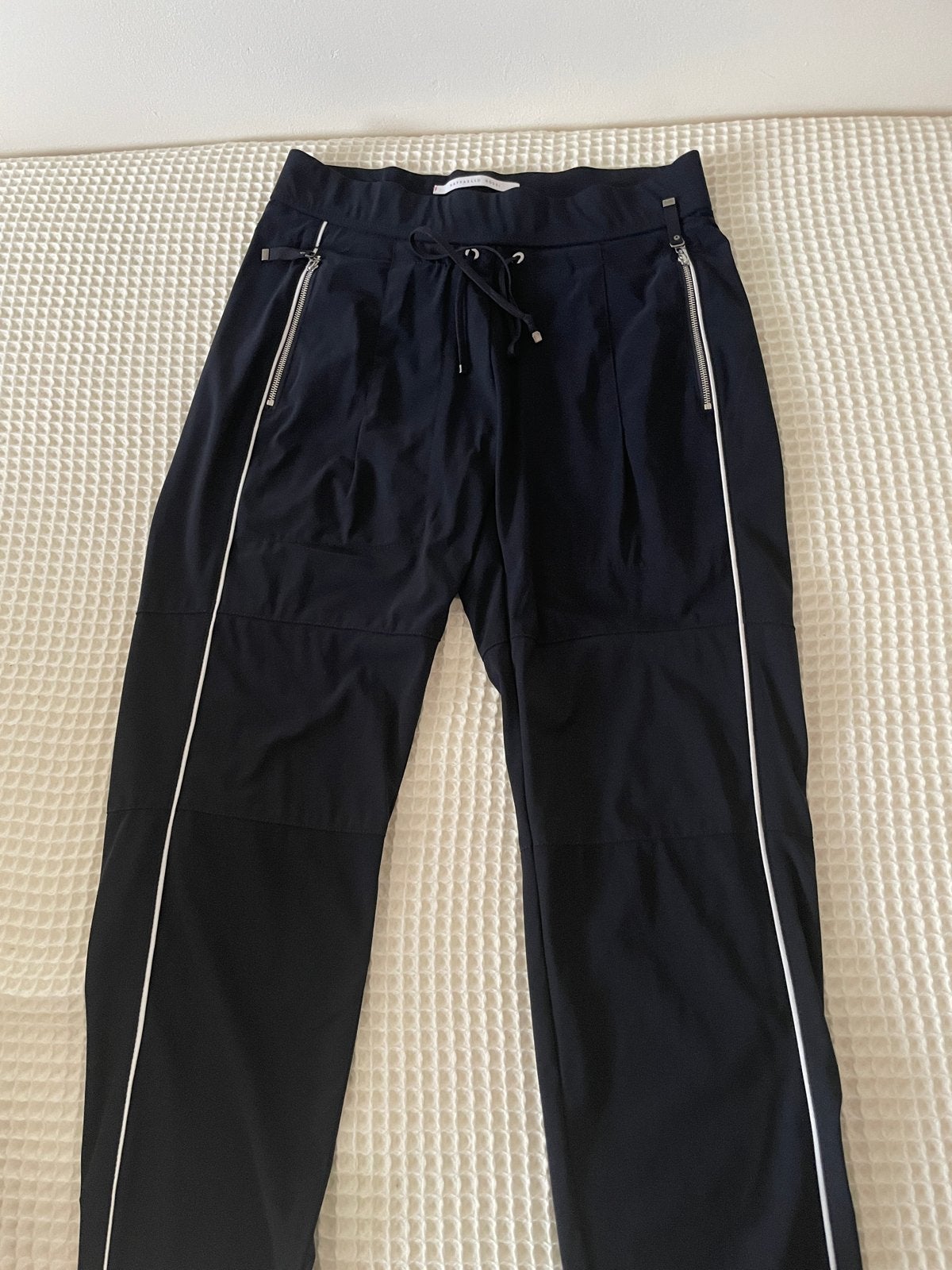 Raffaelo Rossi broek met witte streep en ritsen, Blauw, Ophalen of Verzenden, Zo goed als nieuw, Maat 36 (S)