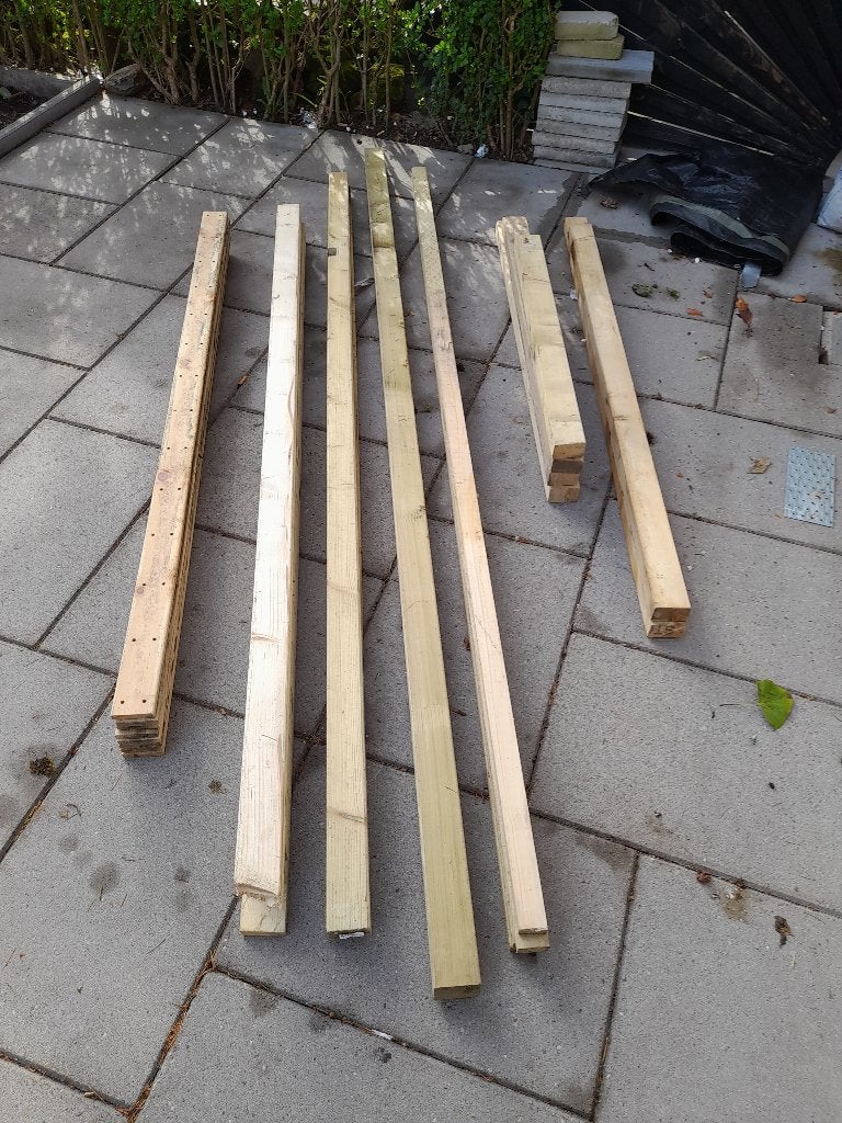 Houten balken en plankjes te koop, Ophalen, Nieuw, 200 tot 250 cm, 50 mm of meer