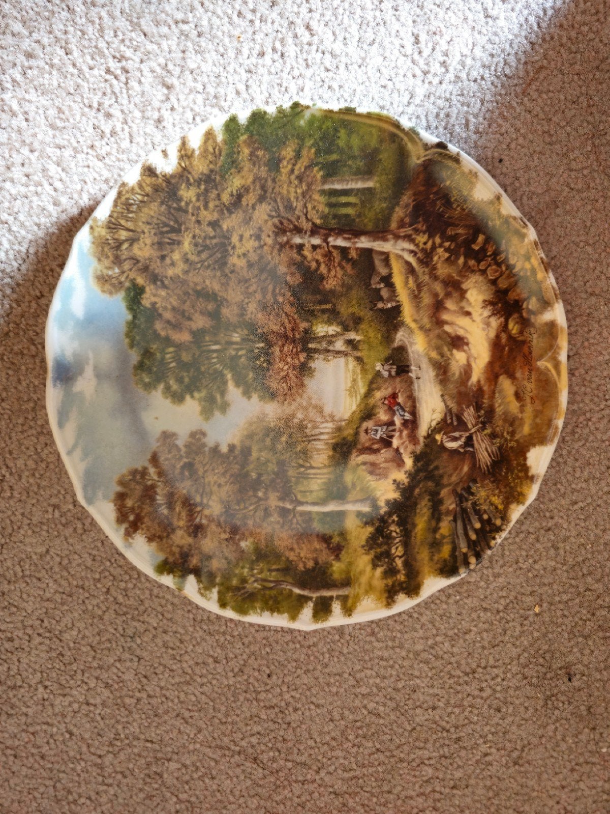 Decoratieve Schotel met Landschapsschilderij, Antiek en Kunst, Ophalen of Verzenden