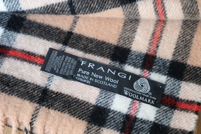 Frangi Pure Nieuwe Wol Schotse Geruite Sjaal, Ophalen of Verzenden, Zo goed als nieuw, Maat 46/48 (XL) of groter, Sjaal