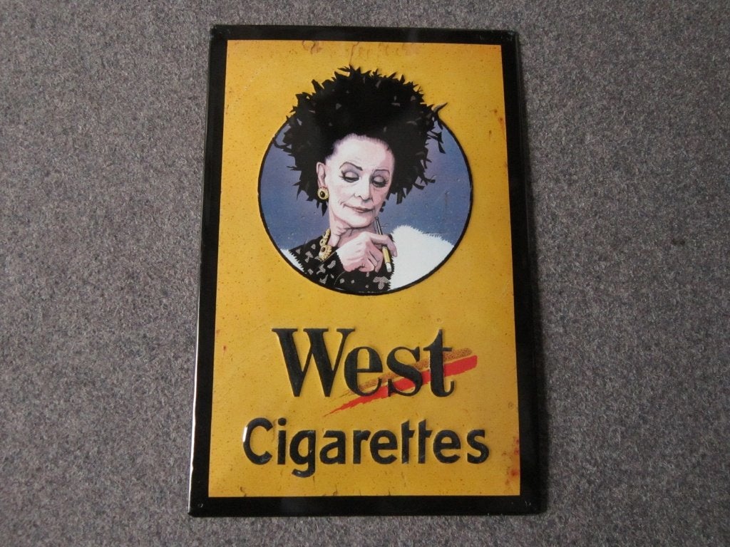 WEST SIGARETTEN BLIKKEN RECLAMEBORDEN, Ophalen, Gebruikt, Reclamebord