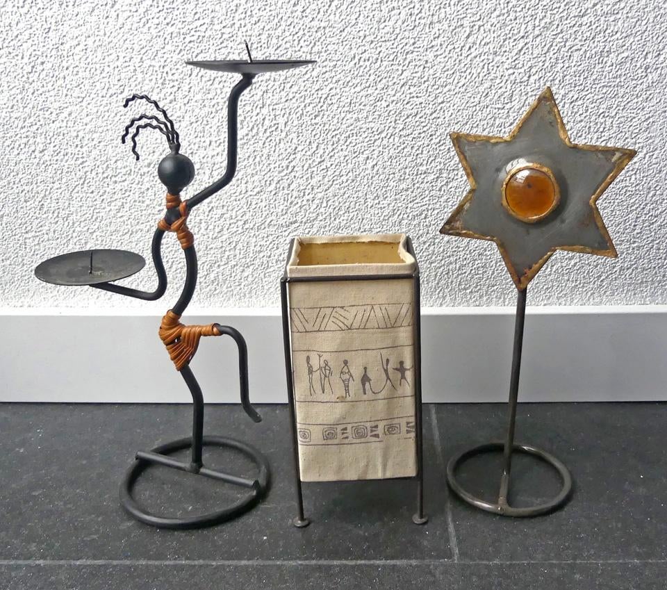 Laurids Lonborg vintage kandelaar Afrikaanse stijl, Huis en Inrichting, Gebruikt, 25 tot 50 cm, Bruin, Ophalen of Verzenden