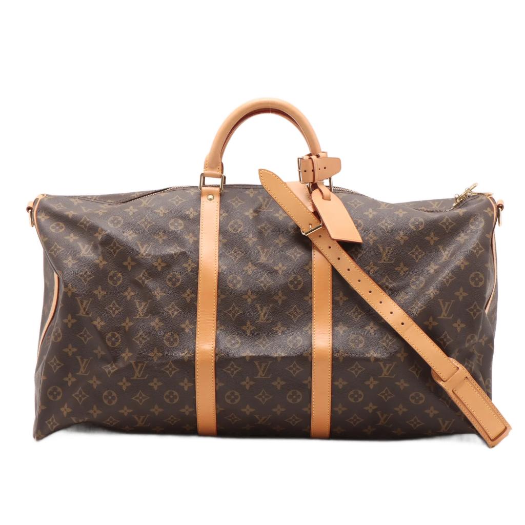 Louis Vuitton Monogram Keepall 60 Bandoulière, 40 tot 60 cm, 20 tot 30 cm, Bruin, Verzenden