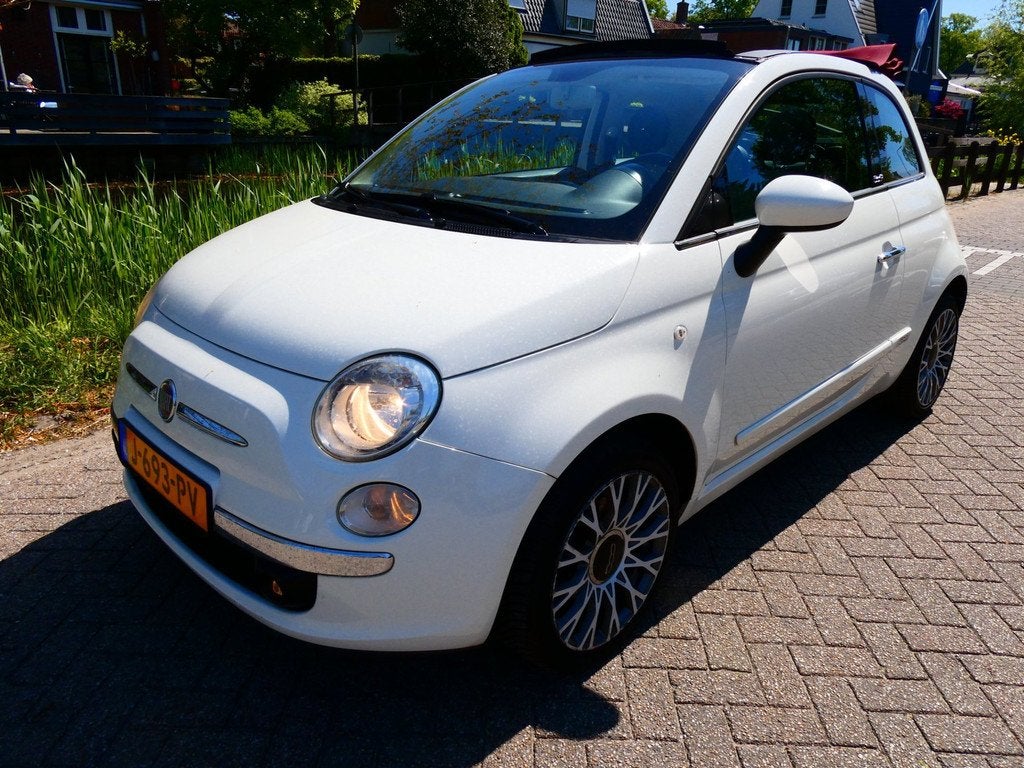 Fiat 500 C 1.4i 101pk 4-Cilinder Cabrio Lounge Airco PDC Zui, Euro 5, Gebruikt, 31 €/maand, 4 cilinders