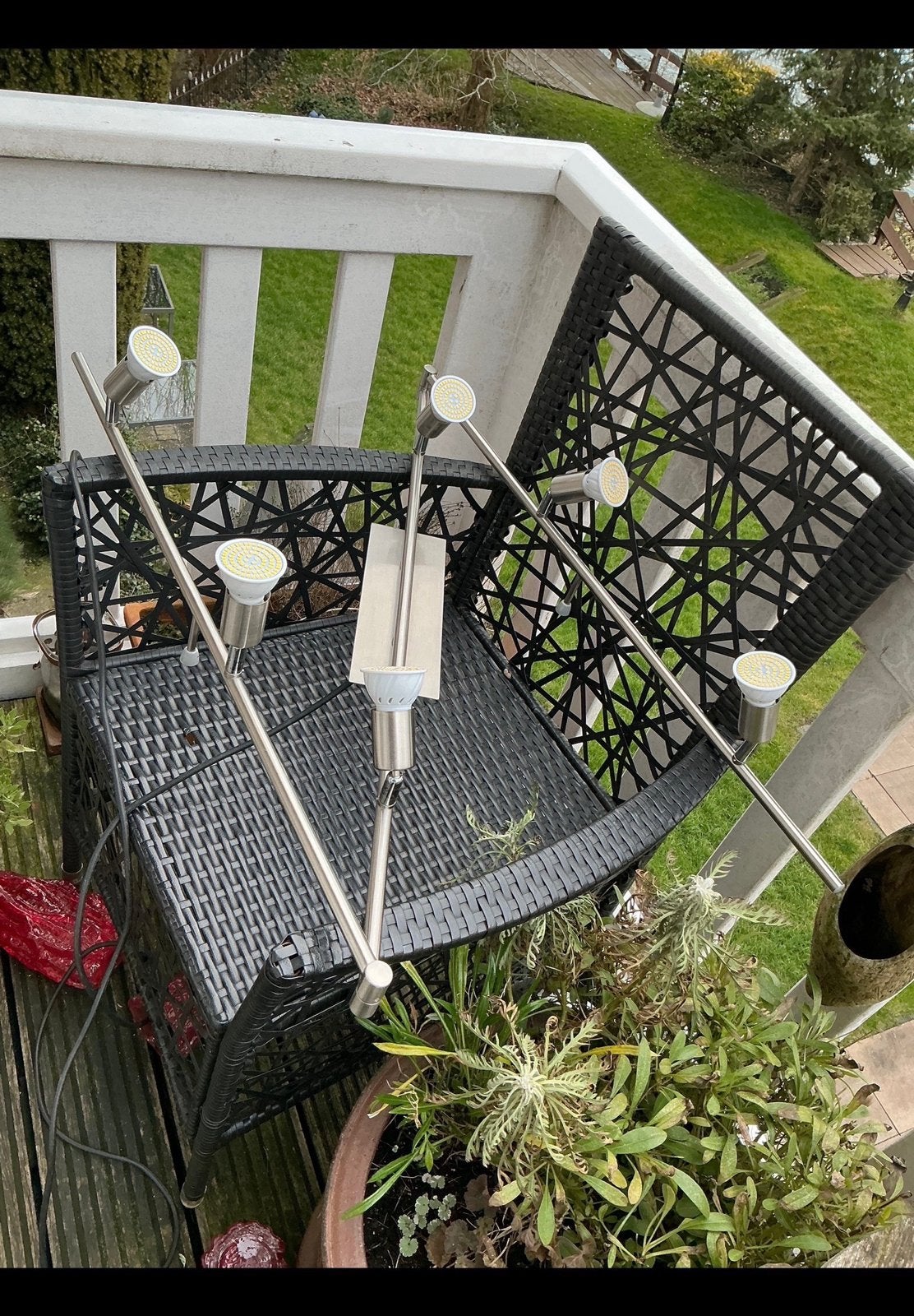 Lange buigbare RVS lamp bestaat uit 3 delen en 6 ledlampjes., Ophalen of Verzenden, Zo goed als nieuw