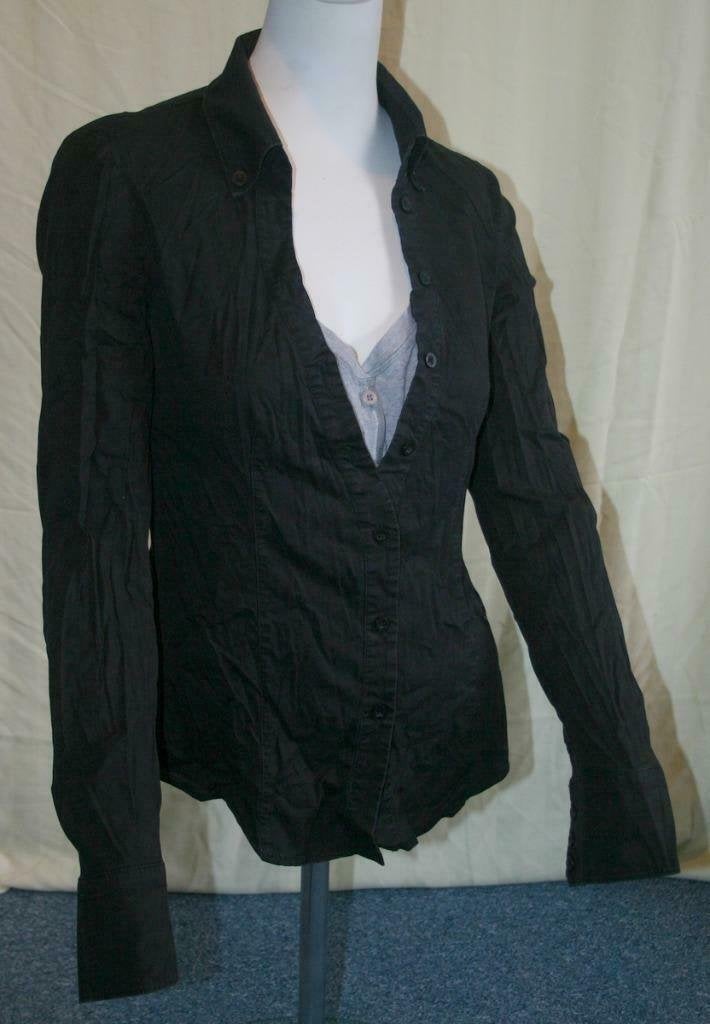 Prachtige zwarte Frankie Morello Milan blouse, mt M, 38-40, Maat 38/40 (M), Zwart, Frankie Morello Milan, Nieuw