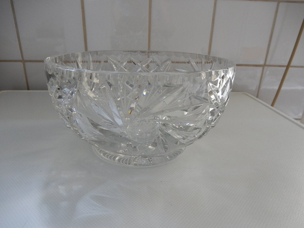Schaal kristal, oud, zware kwaliteit, Ophalen of Verzenden
