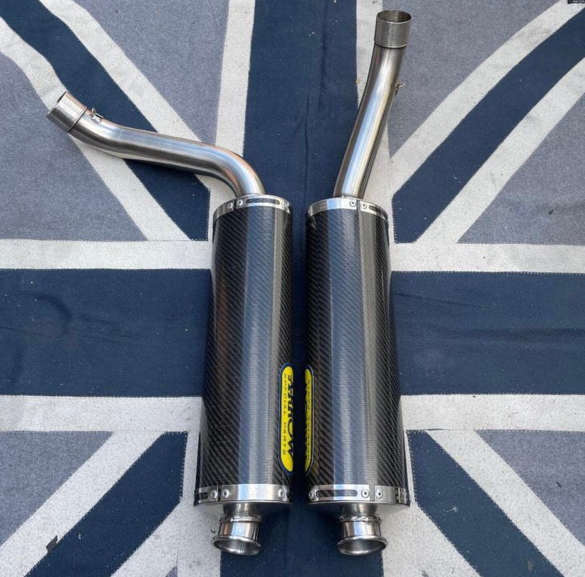 2 setjes carbon uitlaten Ducati 748/916/996/998, Ophalen of Verzenden, Gebruikt