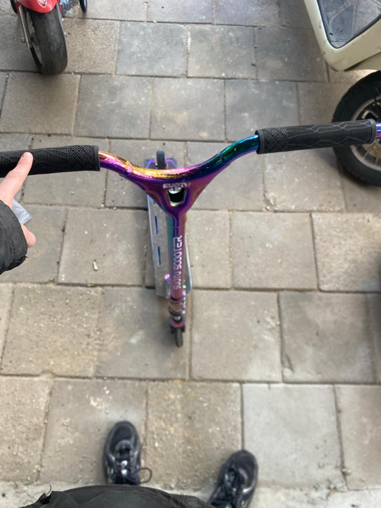 Stuntstep - Rainbow Chrome, Fietsen en Brommers, Steps, Ophalen, Gebruikt, Gewone step