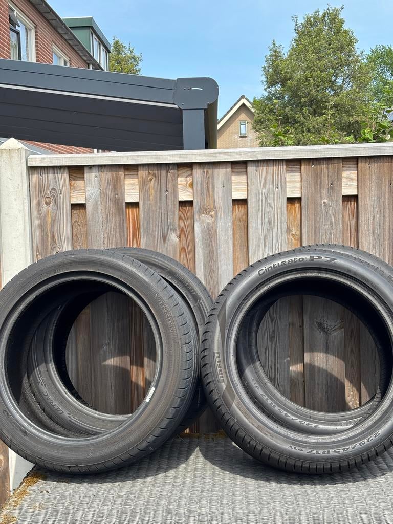 2x Pirelli Cinturato P7 + 2x Vredestein Ultrac zomerbanden, Ophalen, Gebruikt