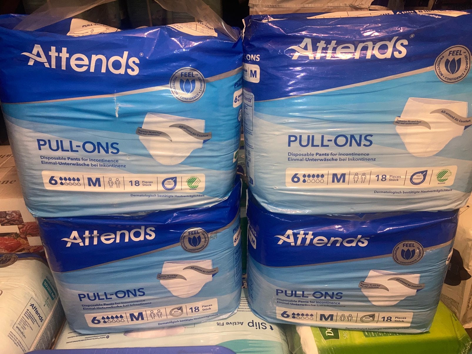 4 x attends pull-ons niveau 6 maat medium, Diversen, Verpleegmiddelen, Ophalen, Zo goed als nieuw