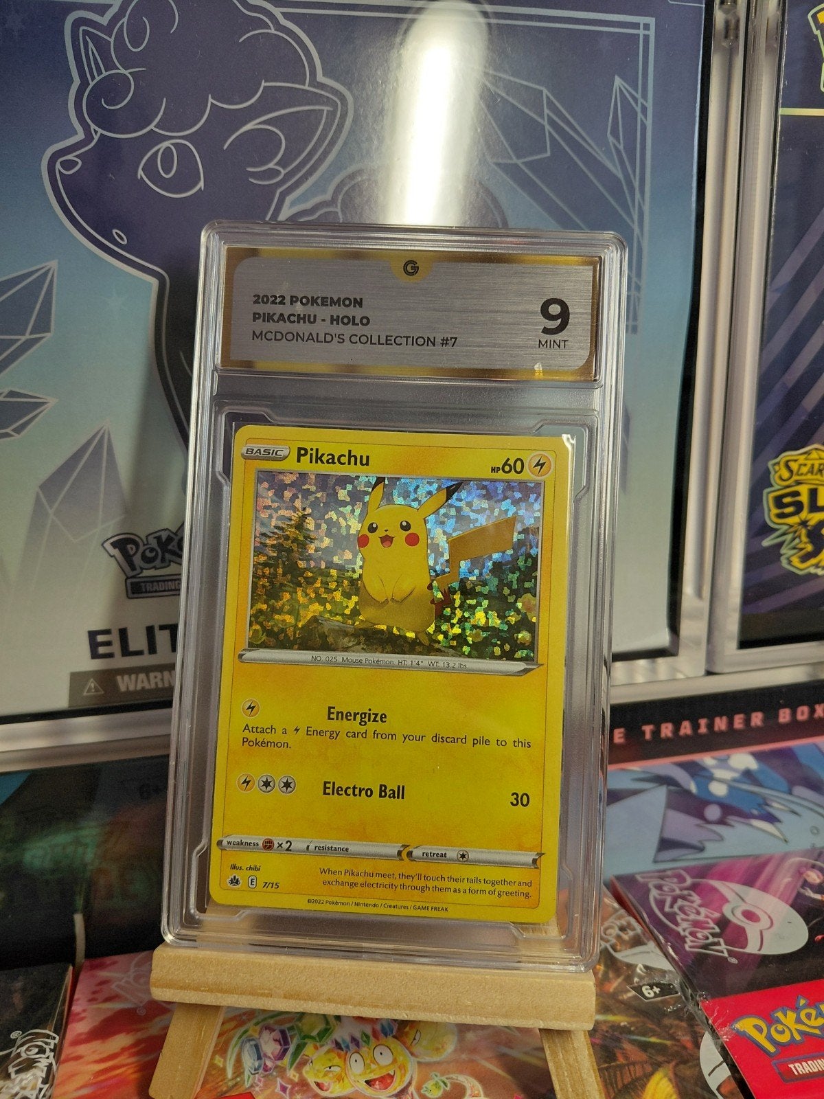 Pokémon Pikachu 7 holo Macdonald promo, Ophalen of Verzenden, Nieuw, Losse kaart, Foil