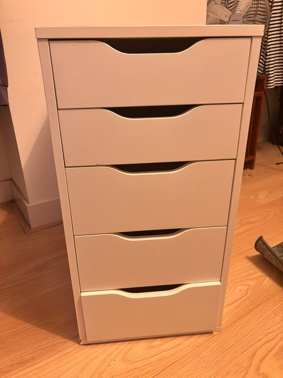 IKEA ALEX ladeblok – wit – 5 lades, Ophalen, Minder dan 50 cm, Gebruikt, 5 laden of meer
