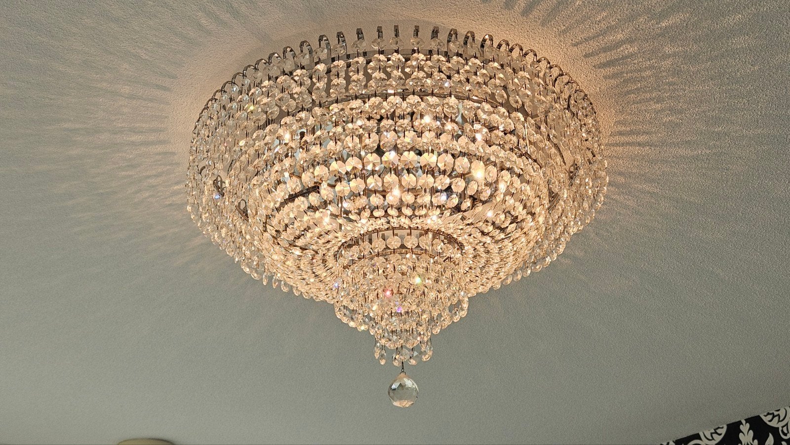 Kristallen plafonnière 60 cm lamp kroonluchter, Huis en Inrichting, Lampen | Plafondlampen, Ophalen, Zo goed als nieuw