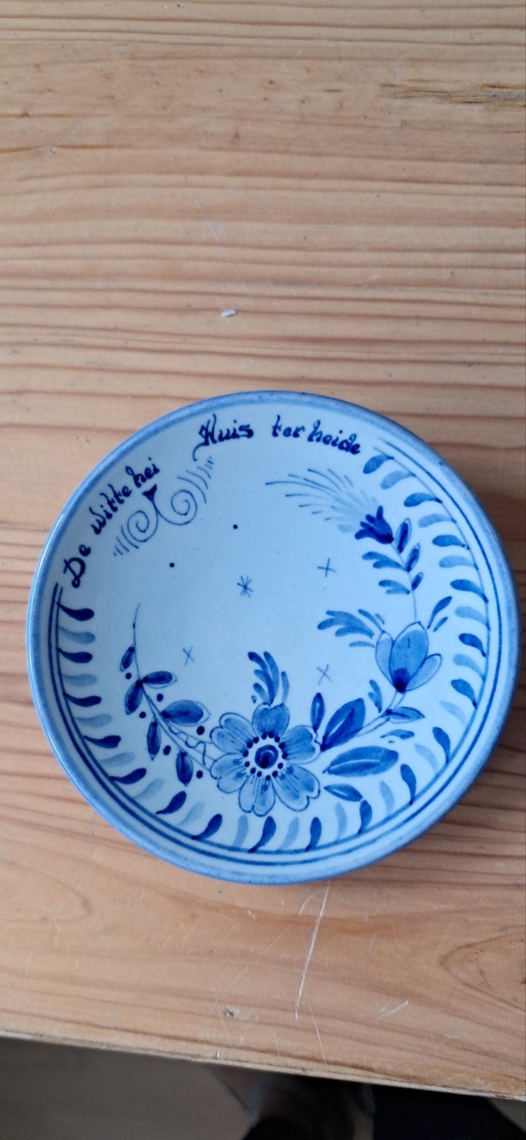 Delfts Blauw wandbordje "Huis ter heide" - Schoonhoven, Ophalen of Verzenden