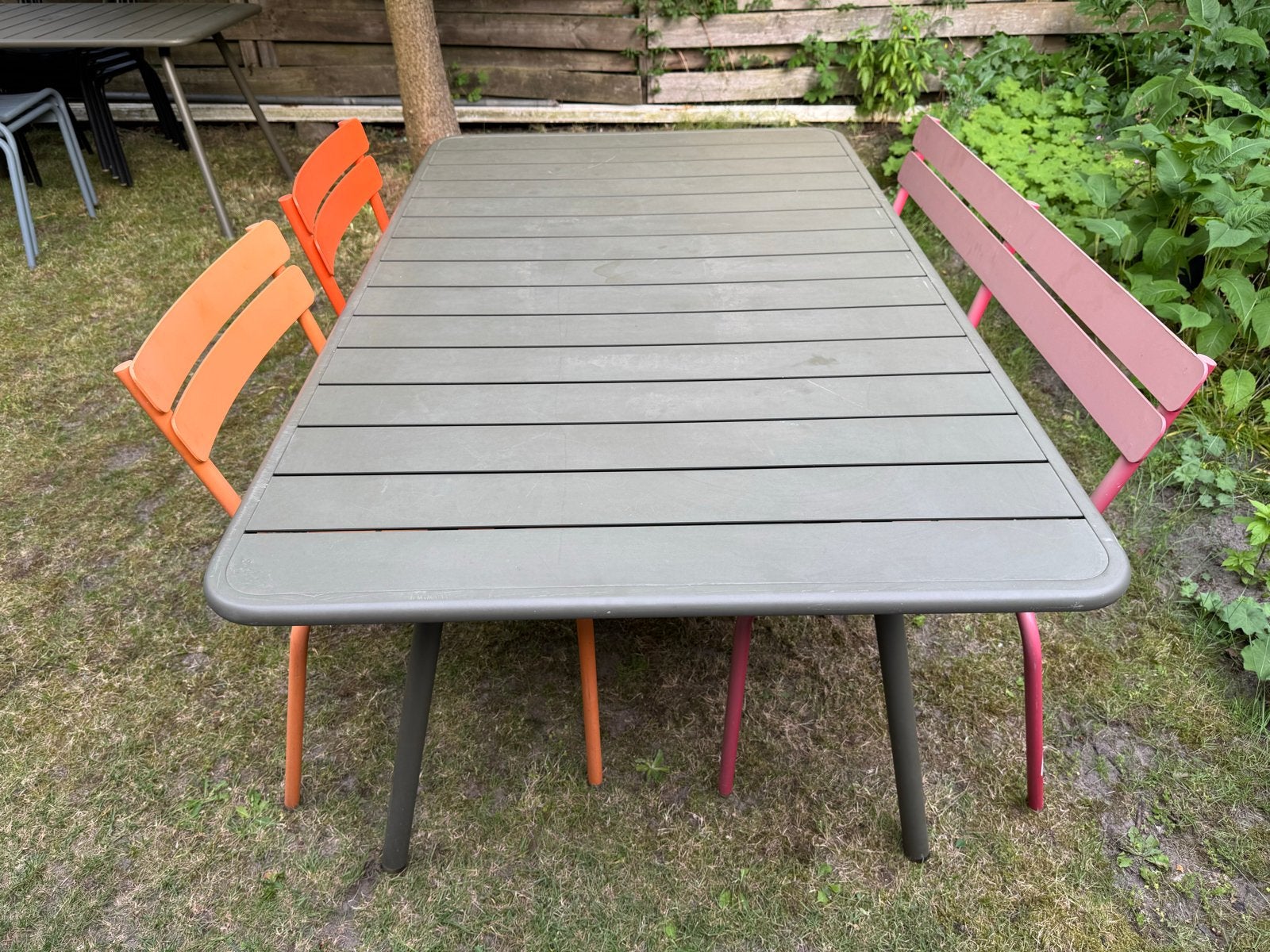 Fermob Luxembourg Tuintafel Groen 80x144 cm, Ophalen, Gebruikt, Rechthoekig, Metaal