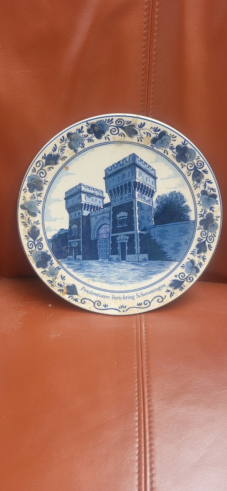 Delfts Blauw sierbord Penitentiaire Inrichting Scheveningen, Ophalen of Verzenden