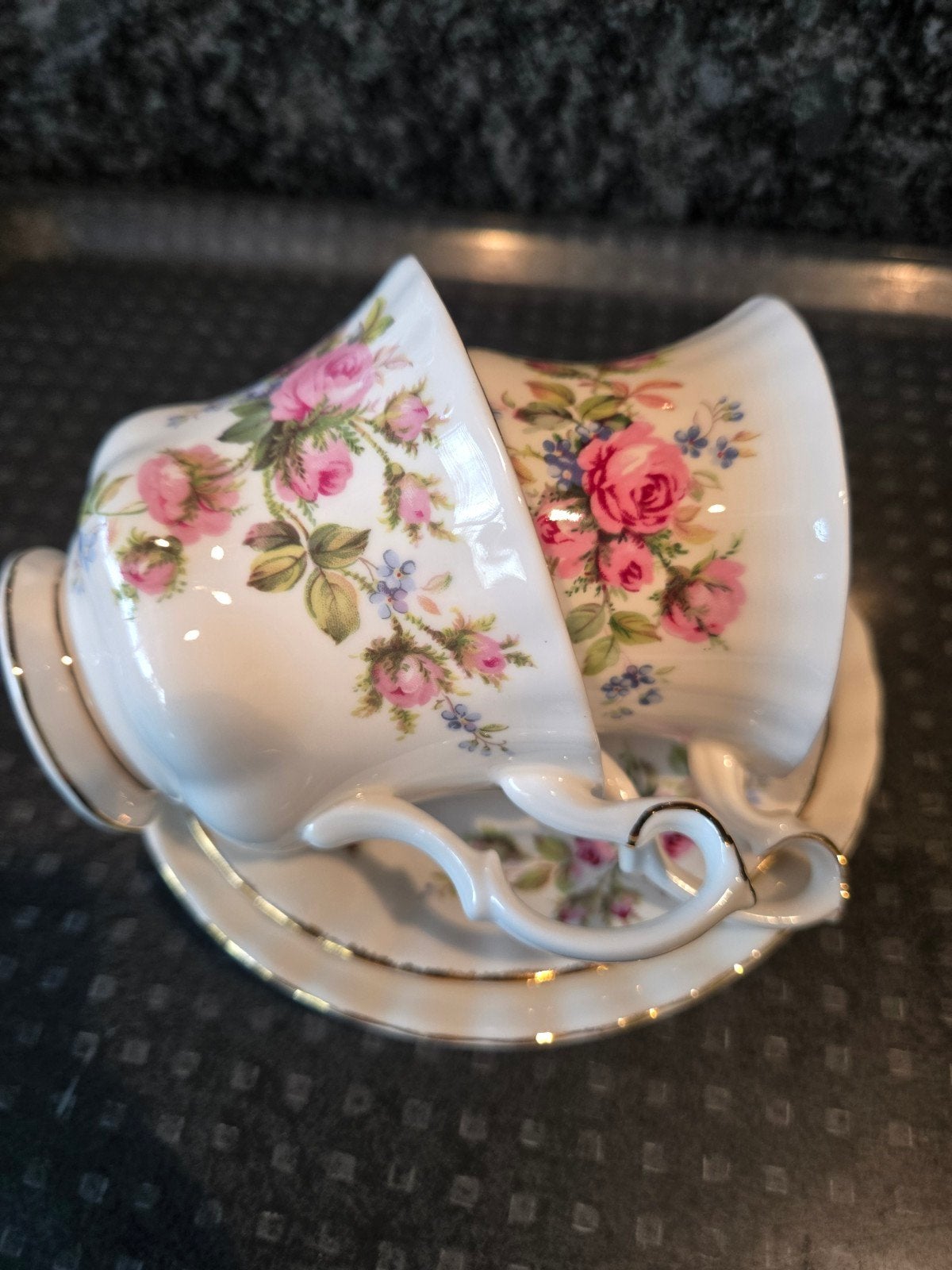 Royal Albert Moss Rose kop en schotel set (2 stuks), Ophalen of Verzenden