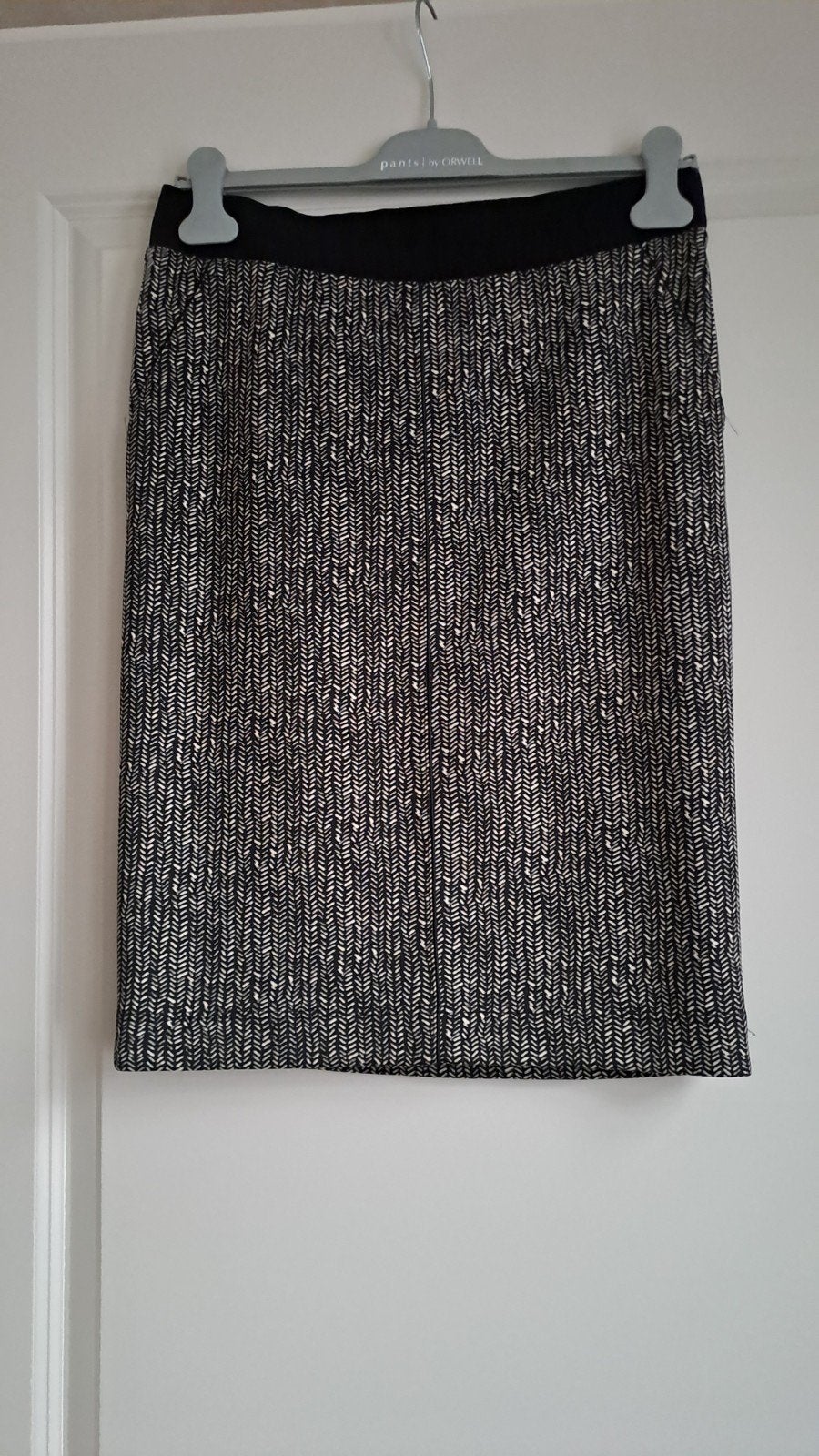 Summum Woman Gevoerde Rok Maat 36 met Print en Leren Bies, Summum Woman, Zwart, Ophalen of Verzenden, Zo goed als nieuw