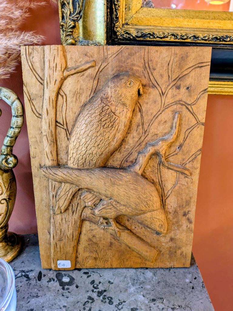 Houtsnijwerk Wanddecoratie Tropische Vogels, Ophalen, Boho, Hout, Decoratieobject