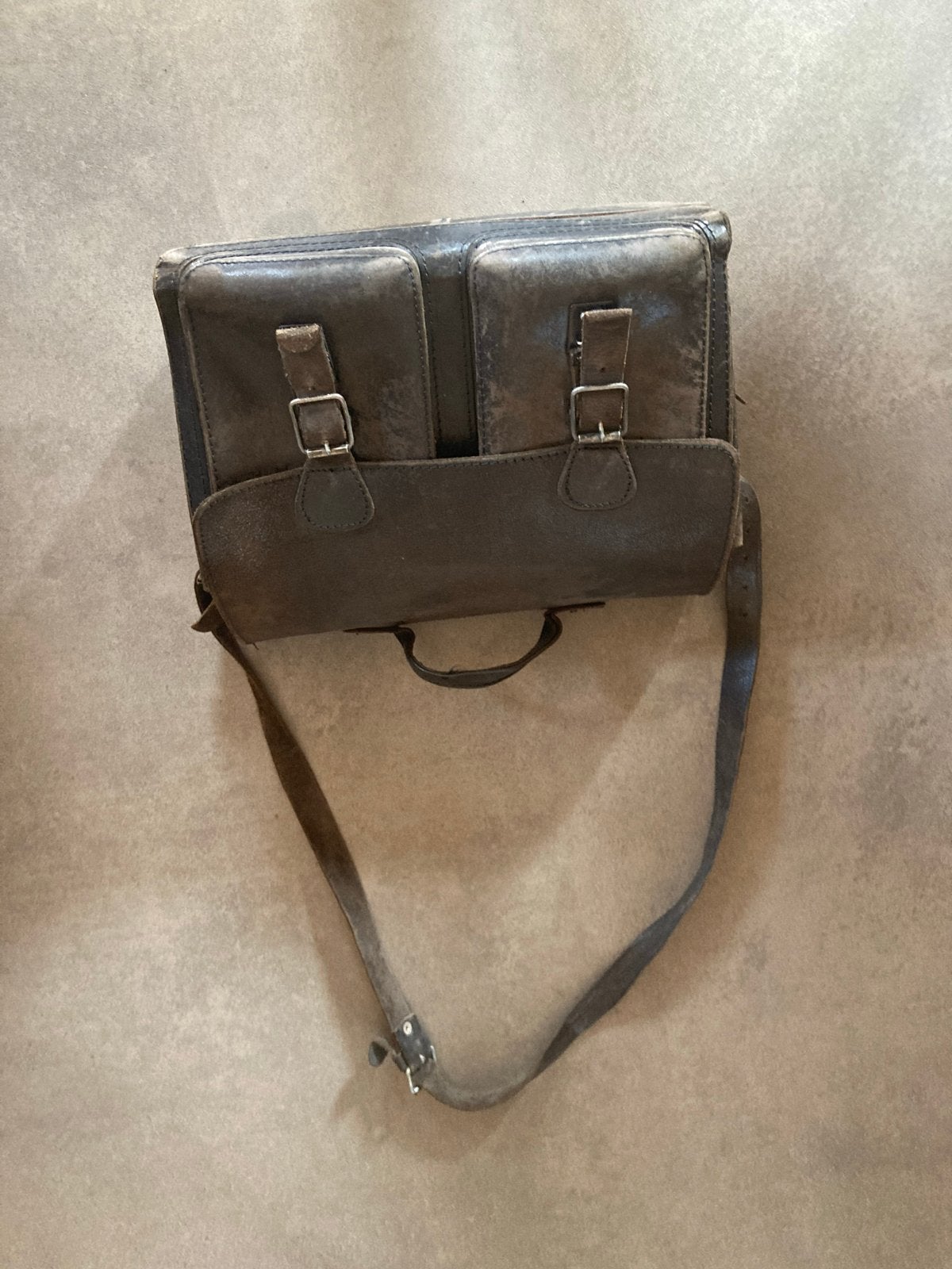 Originele De Ruiter Leren Tas - Vintage Schoudertas, Overige merken, Gebruikt, Bruin, Ophalen of Verzenden
