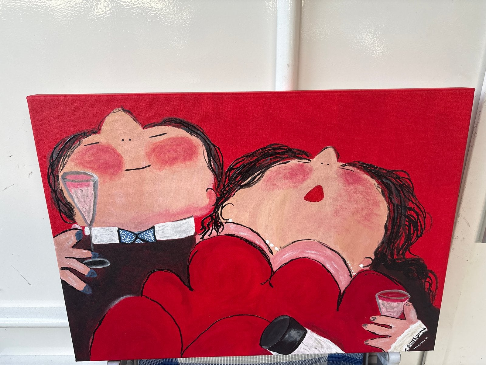 Schilderij 'Liefde en Champagne' - Marhol, Ophalen of Verzenden