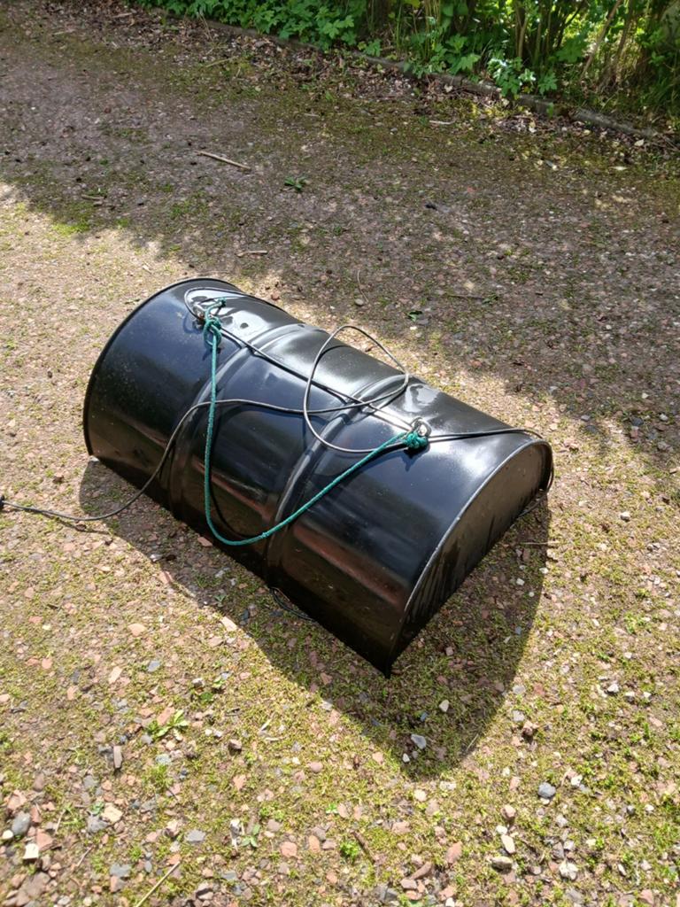 Lamp gemaakt van olie vat.  Groot formaat., Ophalen of Verzenden