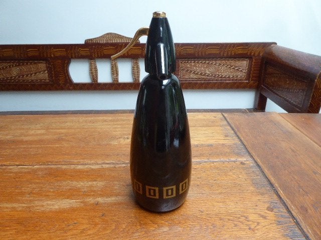 Vintage BOC zwart-gouden soda siphon, soda sifon, Antiek en Kunst, Ophalen of Verzenden