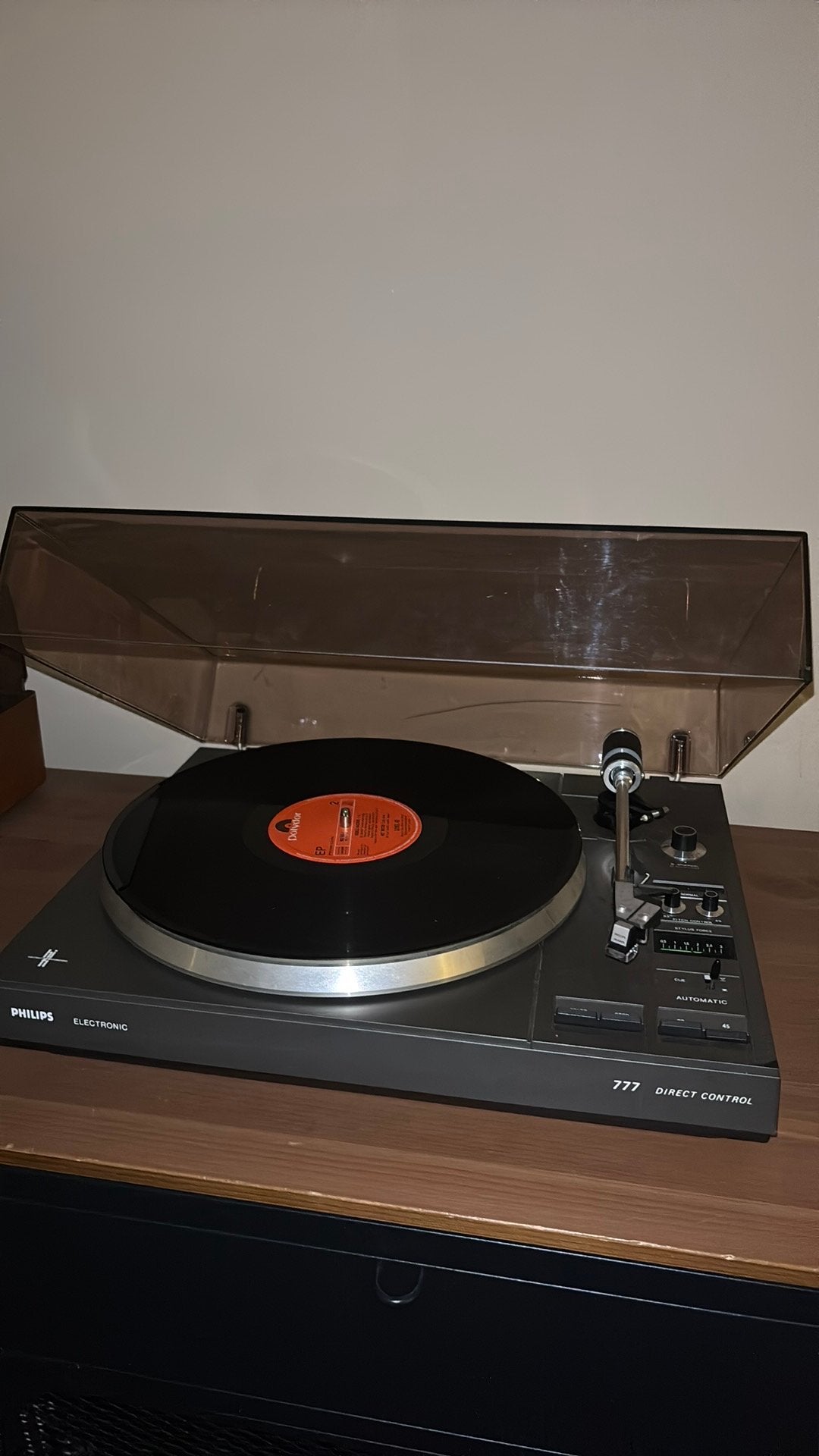 Philips 777 Direct Control volautomatische Platenspeler, Philips, Pitch-regelaar, Ophalen of Verzenden, Zo goed als nieuw