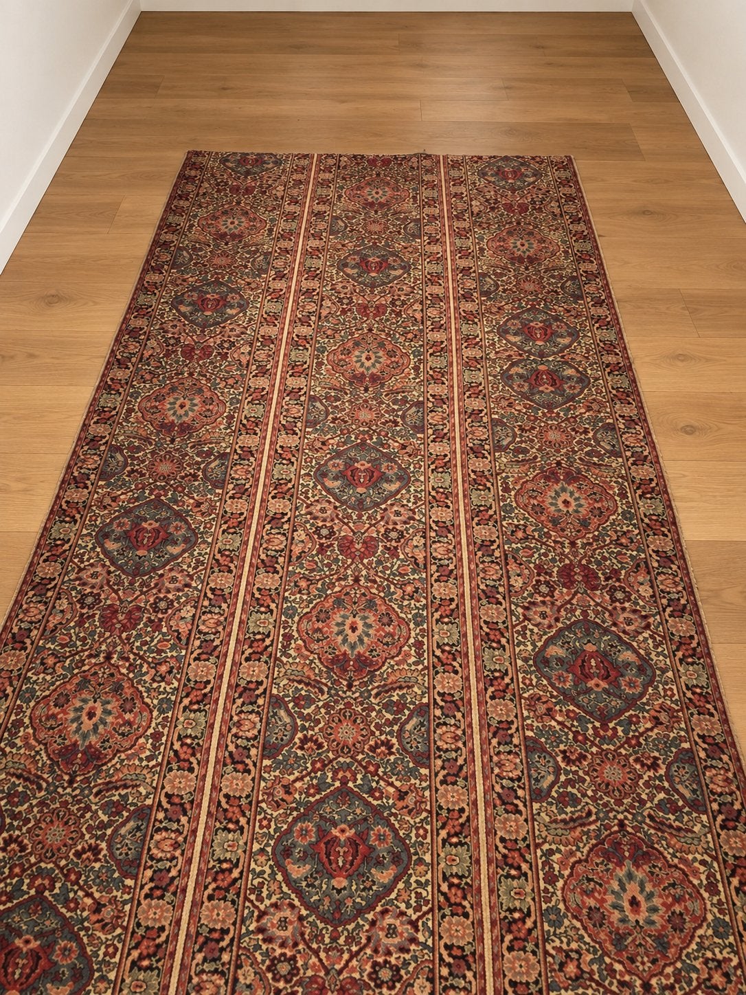 Vintage Perzisch tapijt gemaakt van lopers 180 x 360, Ophalen, Gebruikt, Blauw, 150 tot 200 cm