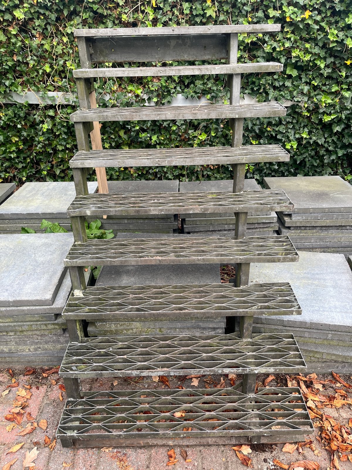 Gegalvaniseerde steektrap met leuning 168 cm hoog, Ophalen, Gebruikt, Trap, Minder dan 2 meter