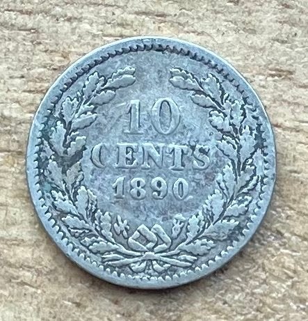 10 cent 1890 Willem III, Postzegels en Munten, Munten | Nederland, Ophalen, Koning Willem III, Zilver, 10 cent