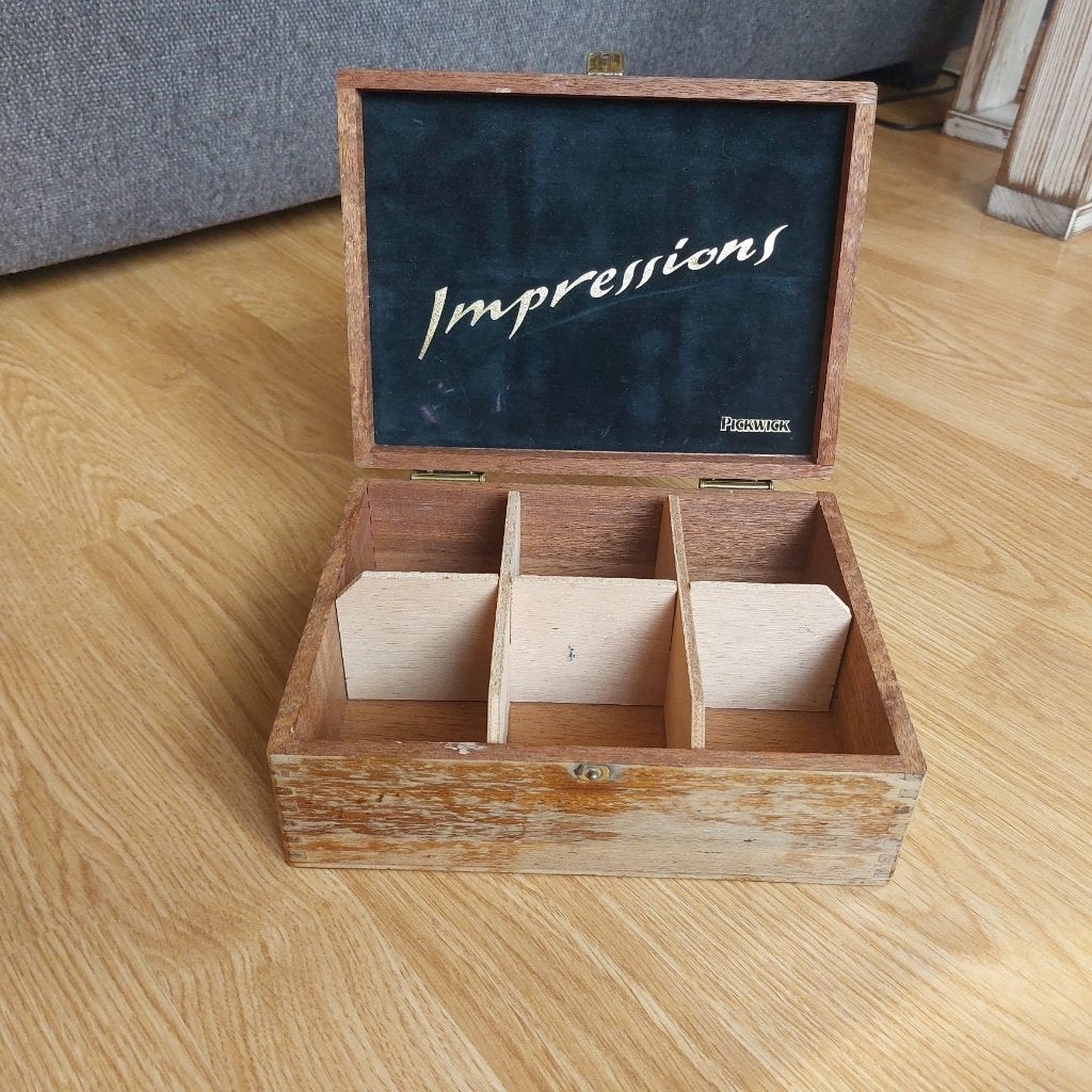Vintage Houten Pickwick "Impressions" Theedoos / Theekist, Ophalen of Verzenden, Gebruikt, Gebruiksvoorwerp