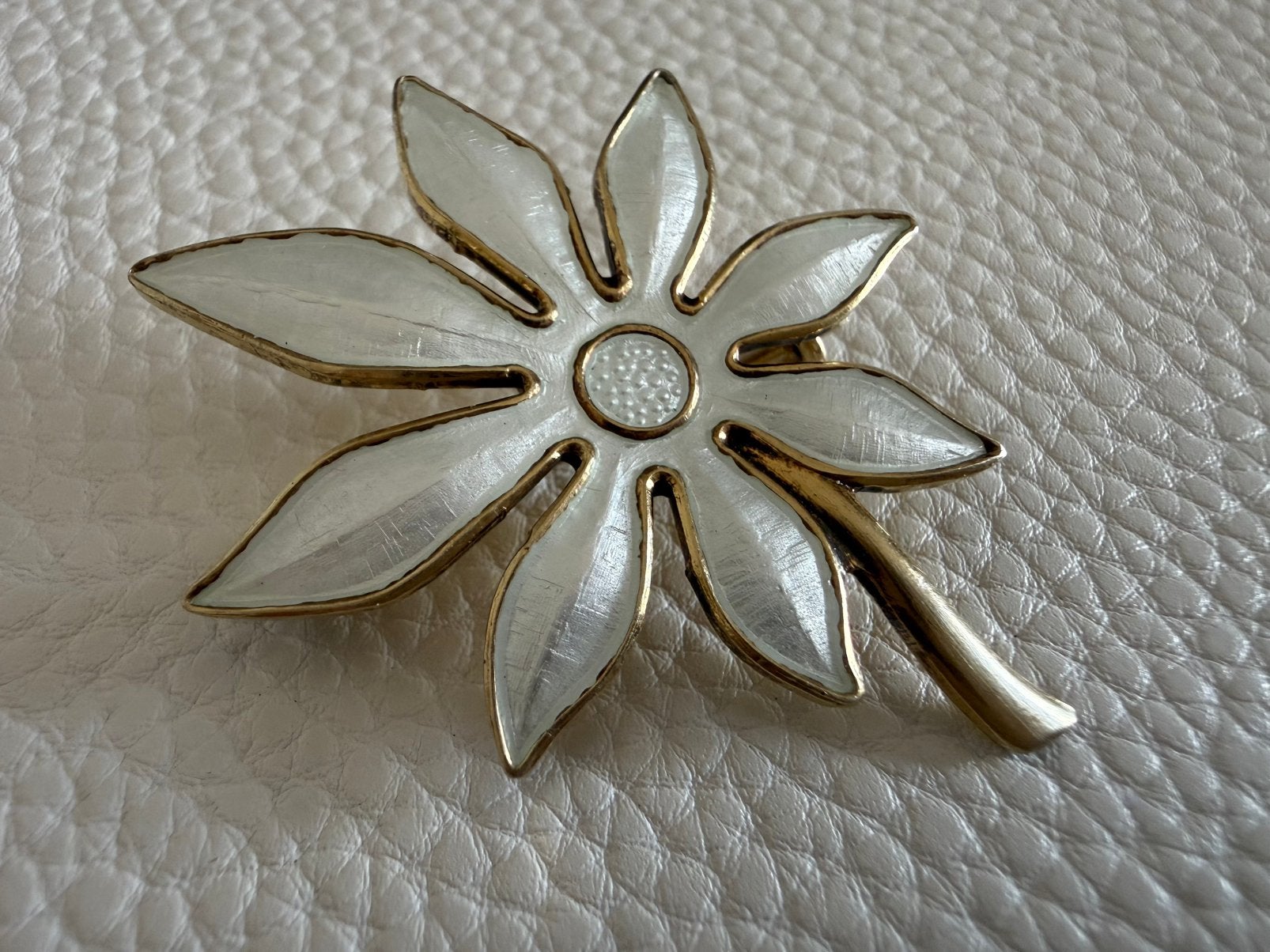 H237/Vintage Zilveren AKSEL HOLMSEN Broche NOORWEGEN, 4 tot 7 cm, Gebruikt, Verzenden, Wit