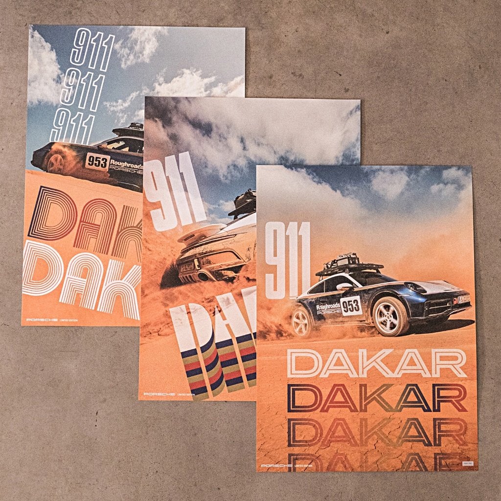 Posterset – Porsche 911 Dakar, Limited Edition (2500 ex.), Ophalen of Verzenden, Nieuw, Auto's