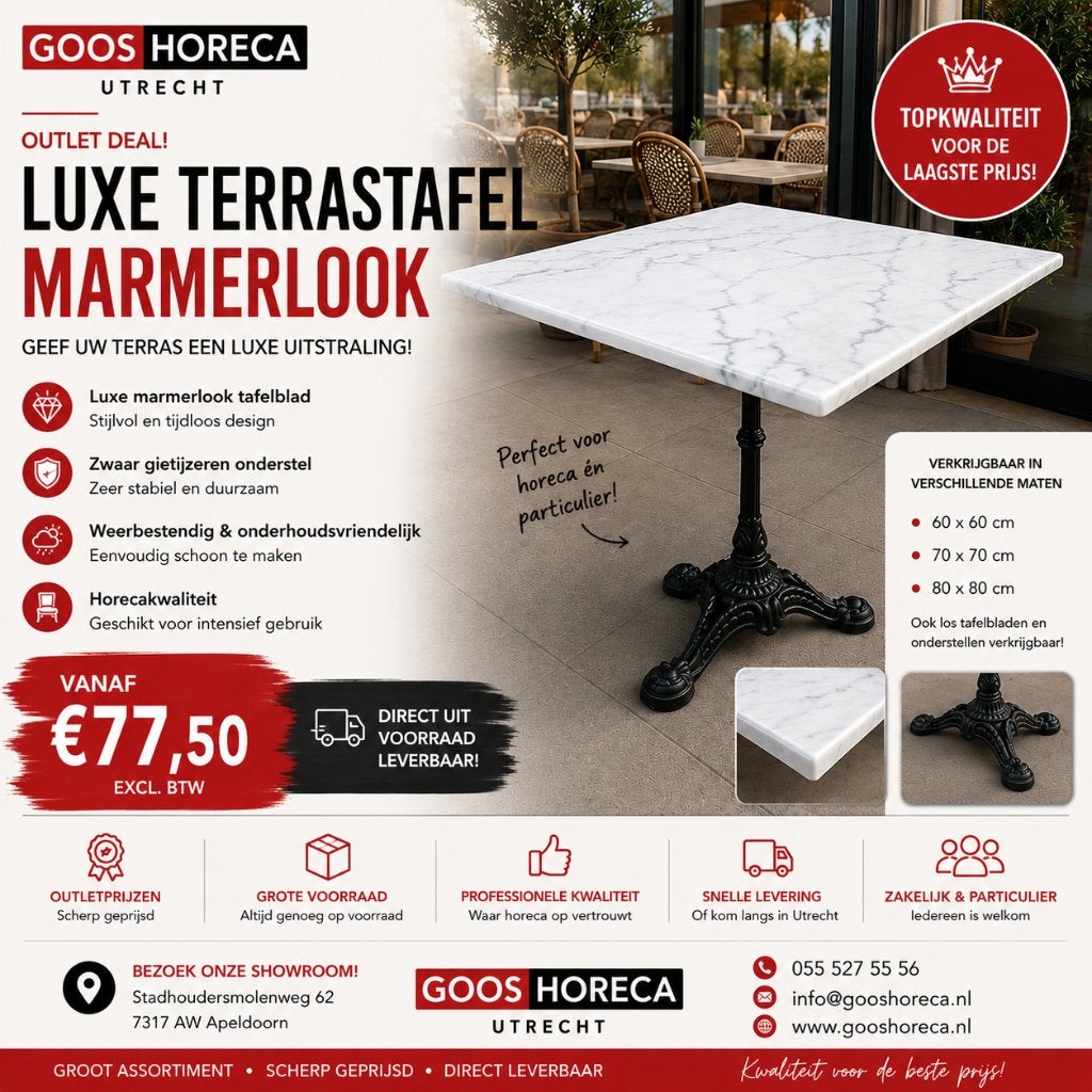 terras tafel, Ophalen, Nieuw, Rechthoekig, Overige materialen