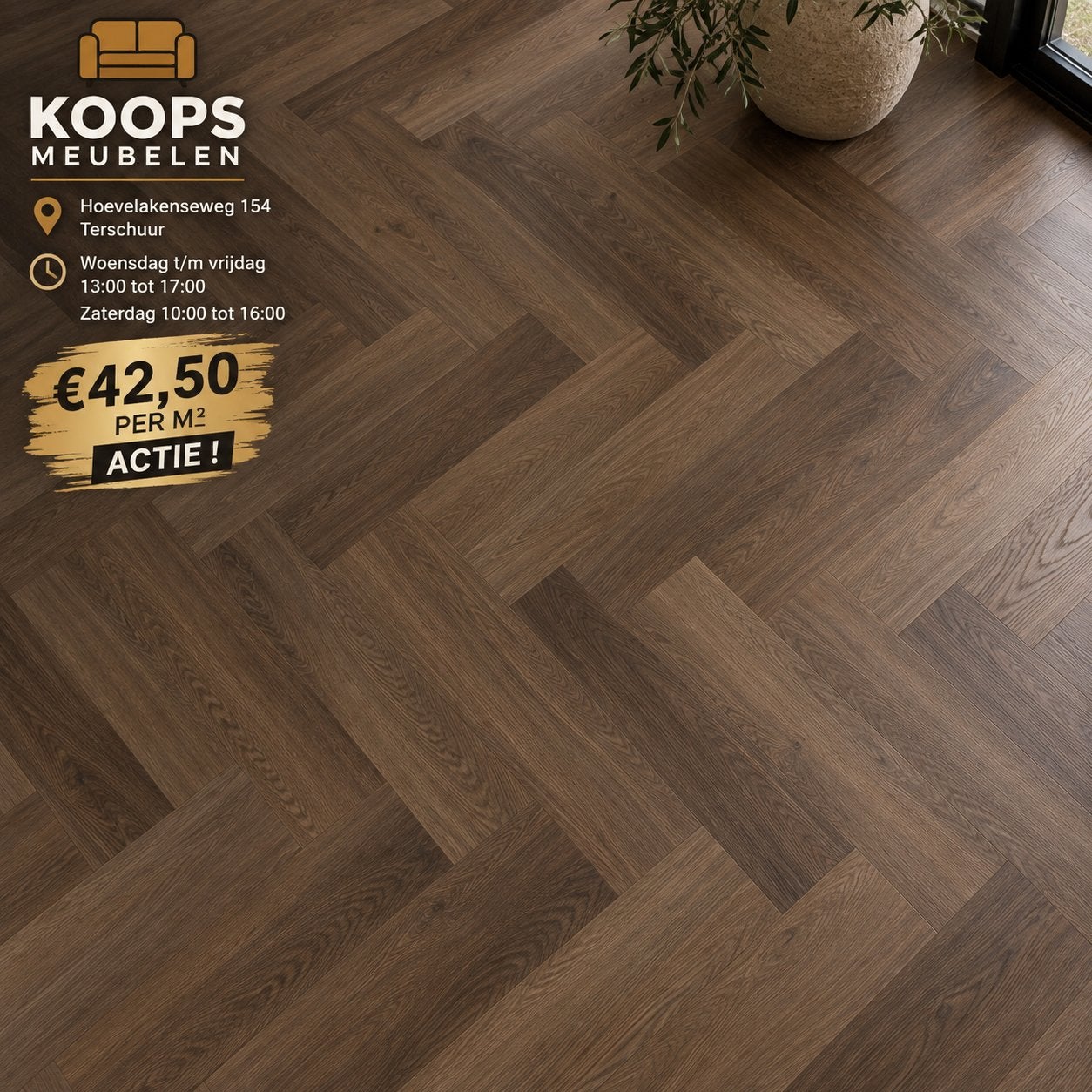 PVC vloer visgraat , recht , walvisgraat | Koops Meubelen, Parket, Blauw, 75 m² of meer, Nieuw