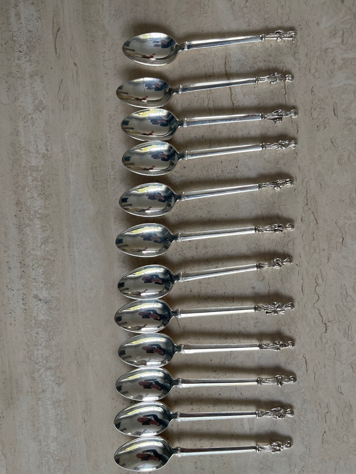 Set van 12 zilveren apostellepeltjes, Antiek en Kunst, Ophalen of Verzenden