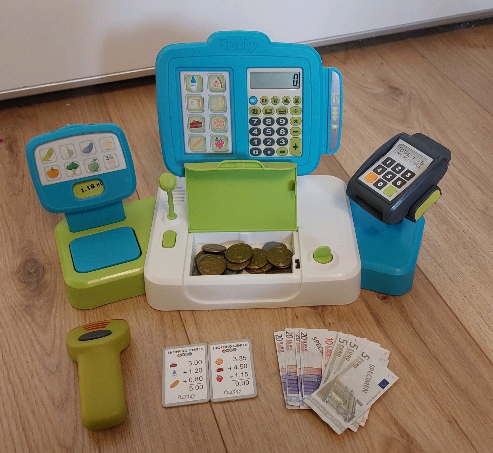 Smoby Kassa met Scanner, Pinapparaat en Speelgeld, Ophalen, Jongen of Meisje