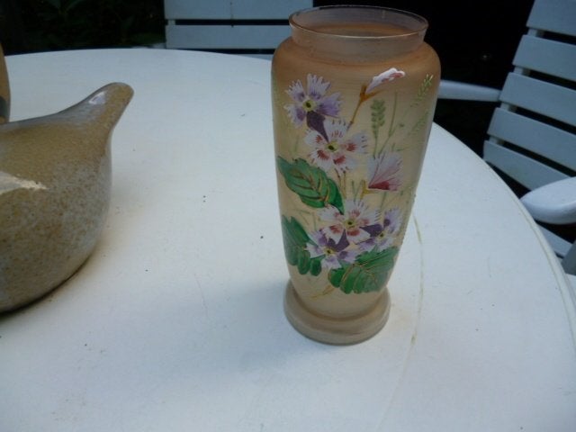 antieke vaas beschilderd  gaaf 25 cm, Ophalen of Verzenden