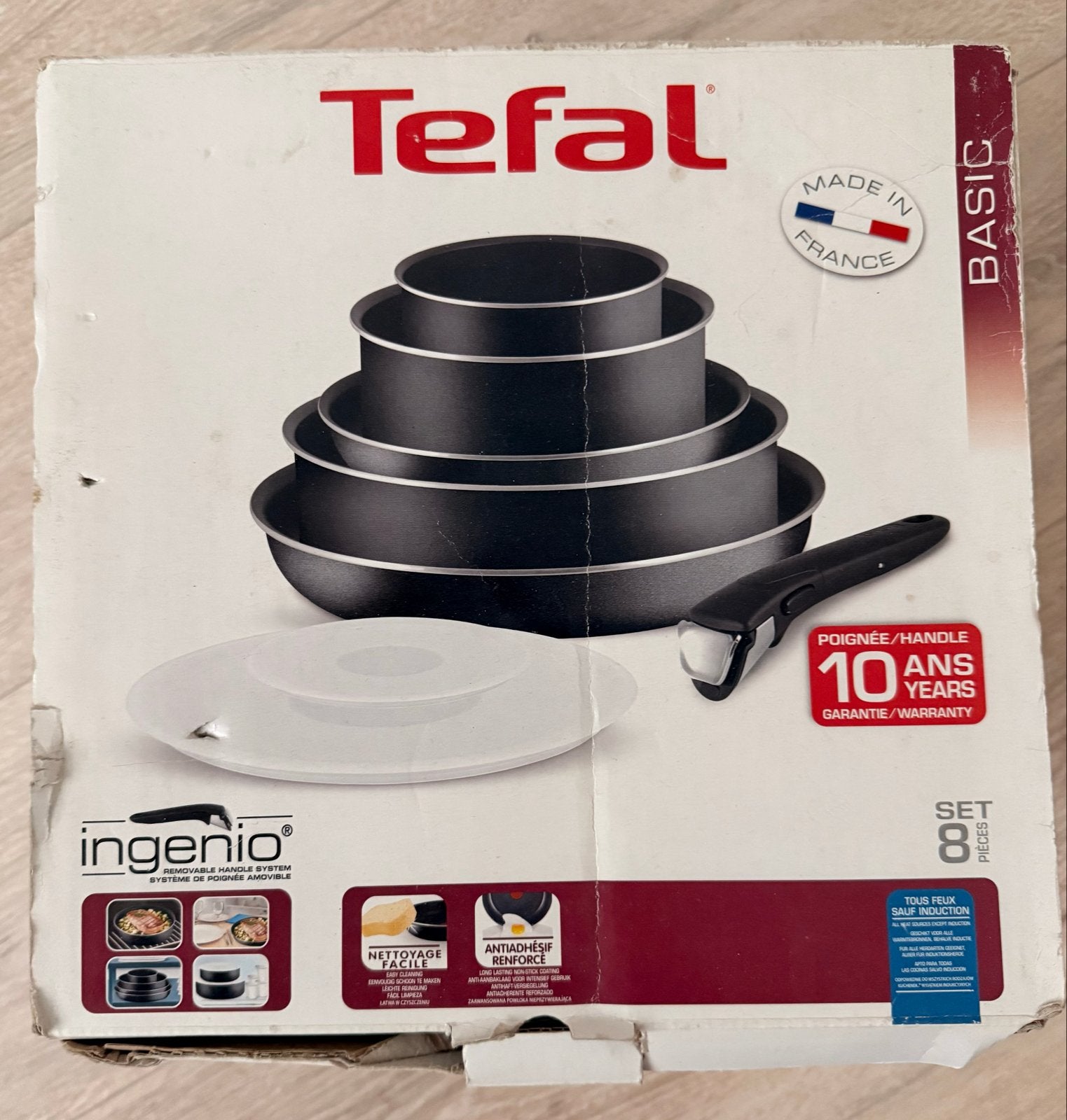 Tefal Ingenio Basic Pannenset - 8-delig, Afneembaar Handvat, Caravans en Kamperen, Ophalen of Verzenden, Zo goed als nieuw