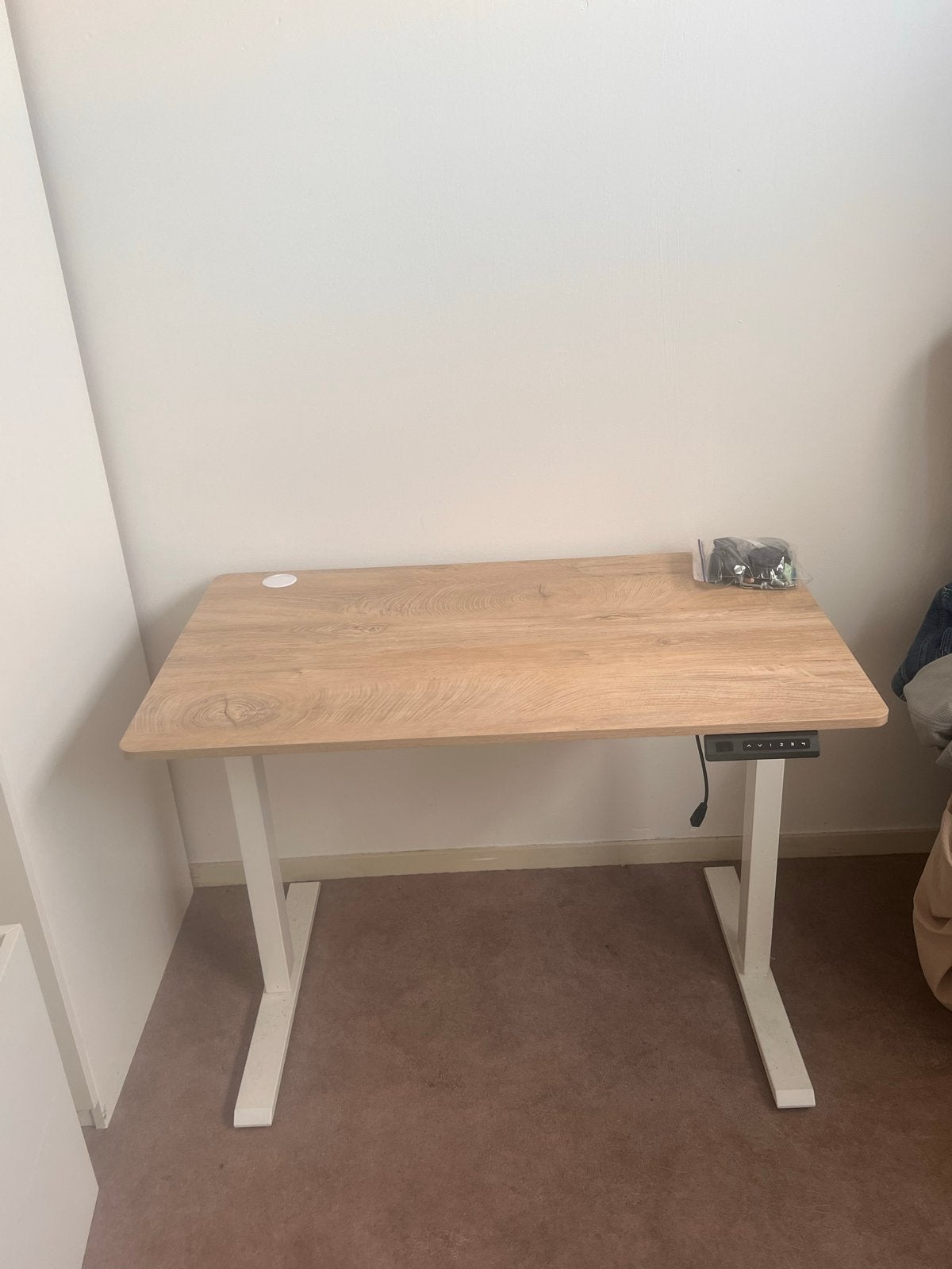 Zit-sta bureau - defecte hoogteverstelling, Ophalen, Zit-sta bureau, Gebruikt, Hout