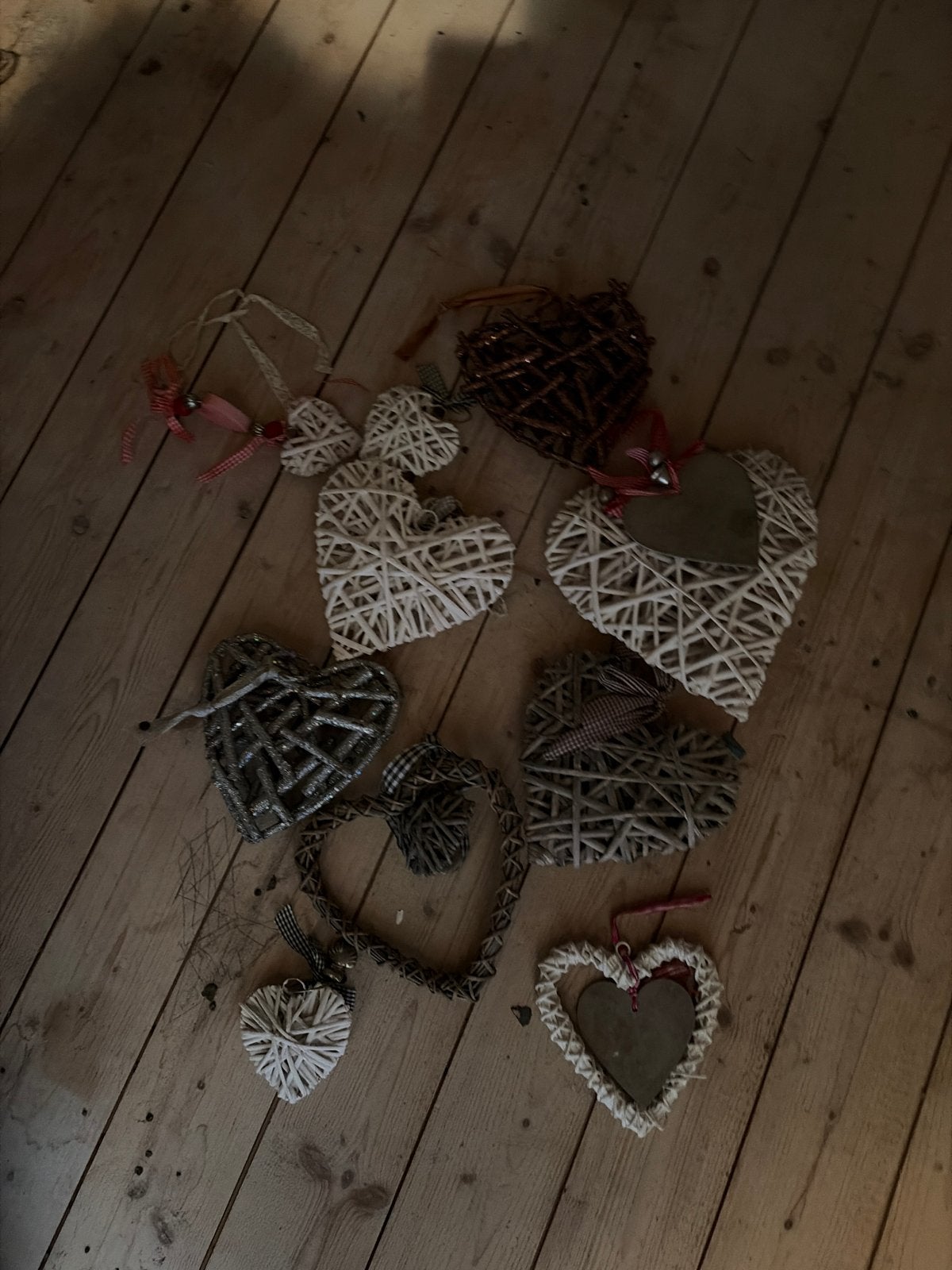 Decoratieve rieten harten - diverse maten en kleuren, Gebruikt, Meerkleurig, Ophalen of Verzenden, Landelijk