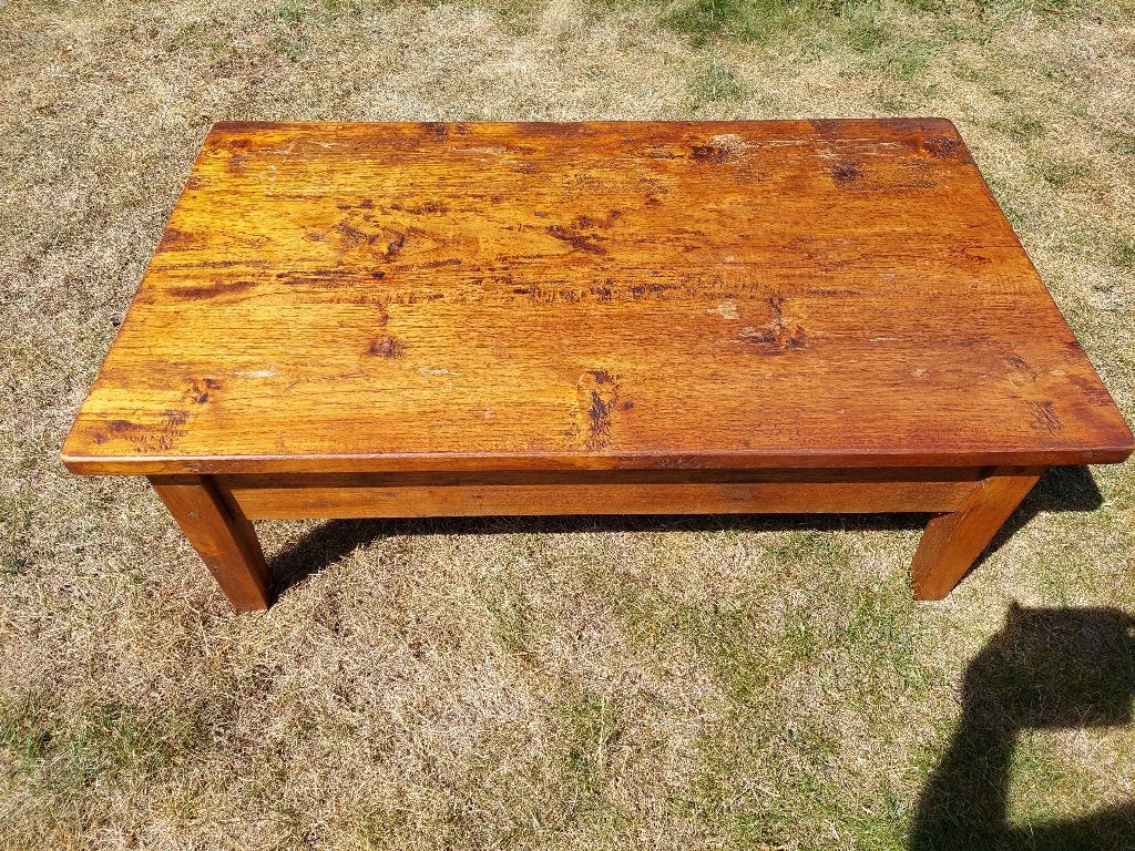 Eikenhouten salon tafel (120x70x42)., Huis en Inrichting, Ophalen, 100 tot 150 cm, Eikenhout, 50 tot 100 cm
