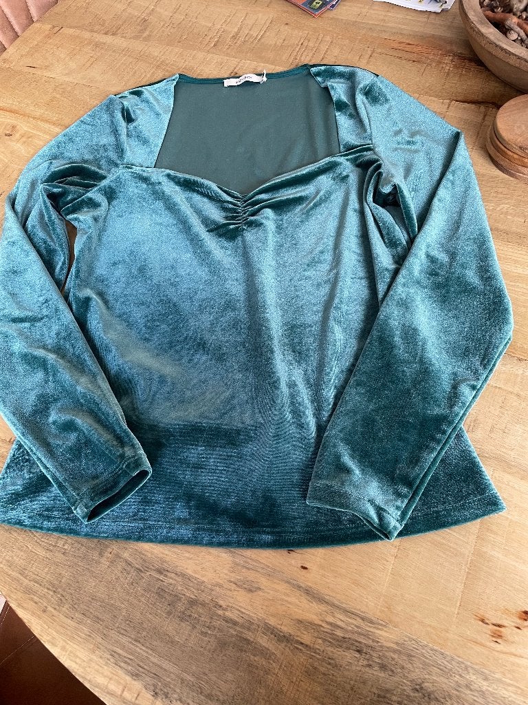 Sissy boy top maat m velours donkergroen, Maat 38/40 (M), Verzenden, Sissy-Boy, Zo goed als nieuw
