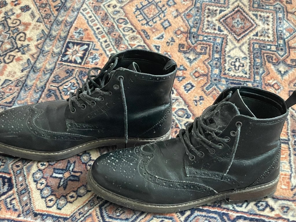 leren brogues hoog zwart Red Tape 1x gedragen EU 44.5 UK10, Kleding | Heren, Schoenen, Zo goed als nieuw, Veterschoenen, Zwart