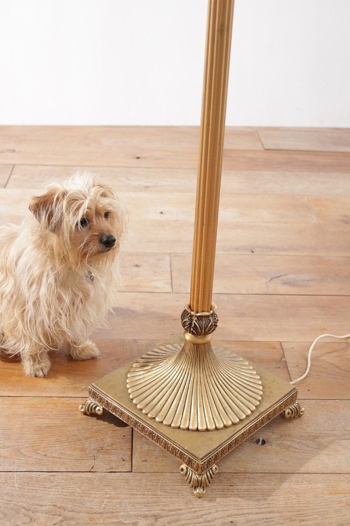 Exclusieve Empire Stijl Verguld Metalen Vloerlamp, Jaren 50, Ophalen, Gebruikt, Metaal, 150 tot 200 cm